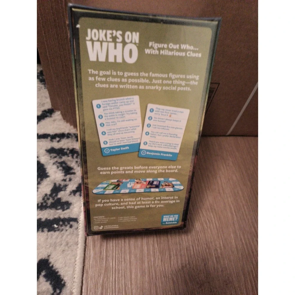 Joke's On Who Game New In Package/Sealed Figure Out Who With Hilarious Clues